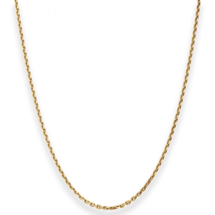 1.9mm Ankerkette diamantiert 375 Gelbgold 50cm mit Zwischenöse