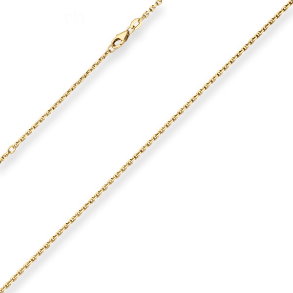 1.9mm Ankerkette diamantiert 375 Gelbgold 50cm mit Zwischenöse