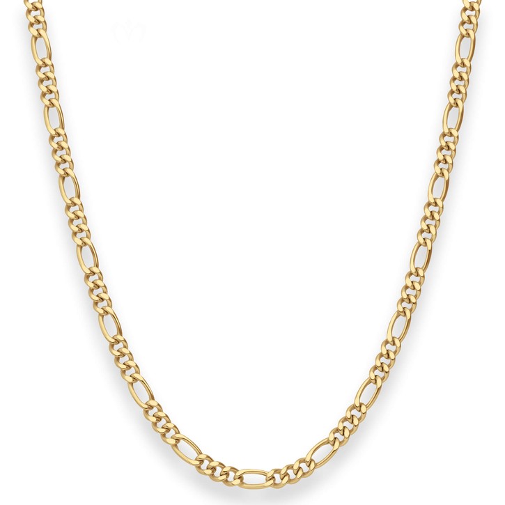 3.9mm Figarokette hohl aus 750 Gelbgold 60cm