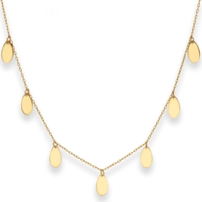 0,7mm Fantasiekette Kette Collier Anhänger Tropfen aus 375 Gold Gelbgold 45cm