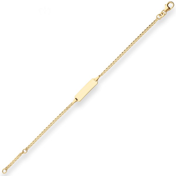 1.8mm Id-Armband Panzerstegkette aus 333 Gelbgold 16cm