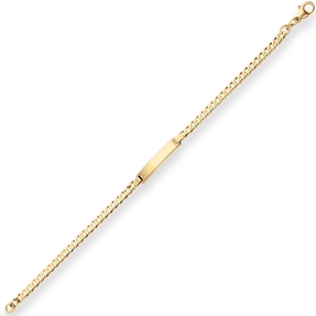 3,9mm Id-Armband Panzerkette weit Armschmuck aus 585 Gold Gelbgold 19cm