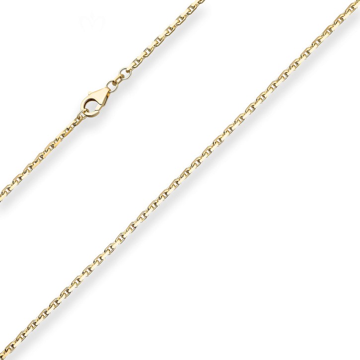 2mm Ankerkette diamantiert aus 585 Gelbgold 60cm