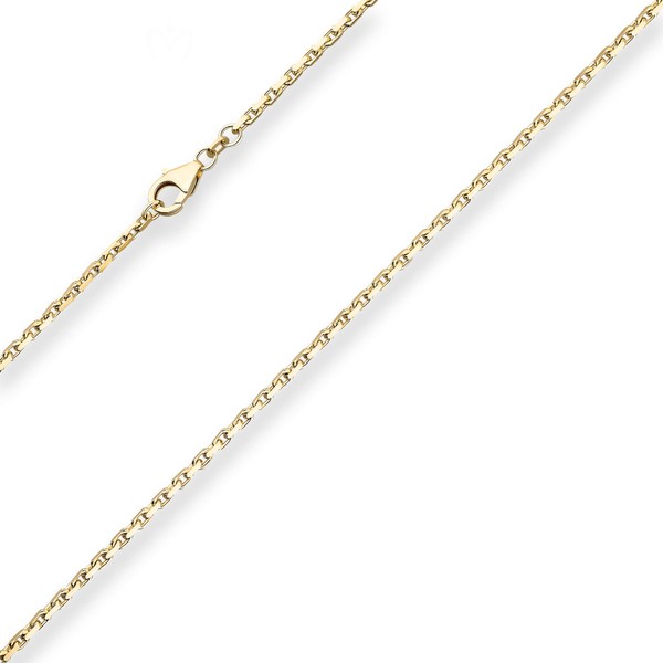 2mm Ankerkette diamantiert aus 585 Gelbgold 60cm