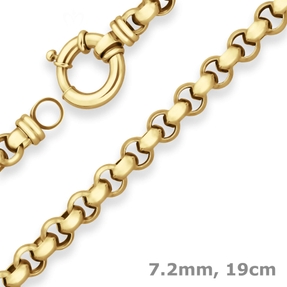 7,2mm Armband Erbskette Goldarmband Armschmuck aus 585 Gold Gelbgold 19cm