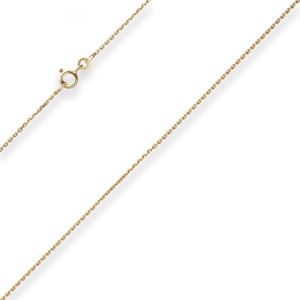 1.3mm Ankerkette diamantiert aus 375 Gelbgold 60cm