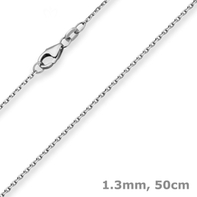 1,3mm Ankerkette diamantiert Kette Collier Halskette aus 585 Gold Weißgold 50cm