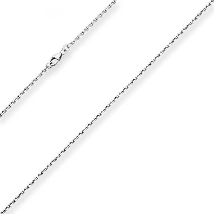1.9mm Ankerkette diamantiert aus 925 Silber rhodiniert 45cm