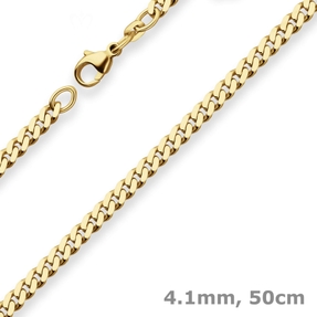 4,1mm Panzerkette Goldkette Collier Halskette aus 333 Gold Gelbgold 50cm