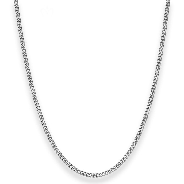 2.4mm Panzerkette aus 925 Silber rhodiniert 80cm