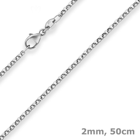 2mm Erbskette Silberkette Collier Halskette aus 925 Silber rhodiniert 50cm