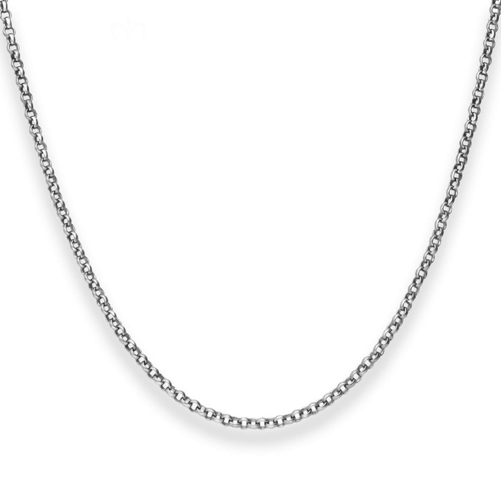 2mm Erbskette aus 925 Silber rhodiniert 55cm