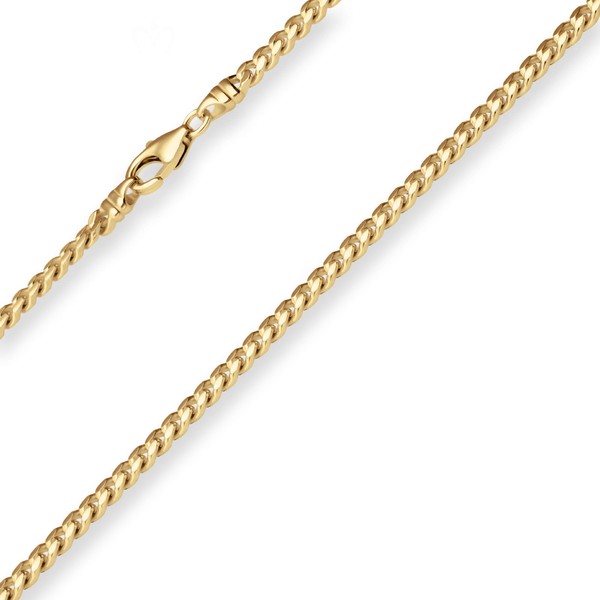 4mm Panzerkette oval diamantiert aus 585 Gelbgold 45cm