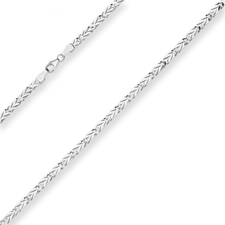 3.9mm Tigeraugenkette aus 925 Silber 45cm