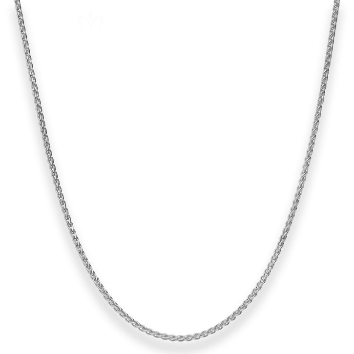 1.7mm Zopfkette aus 925 Silber rhodiniert 45cm