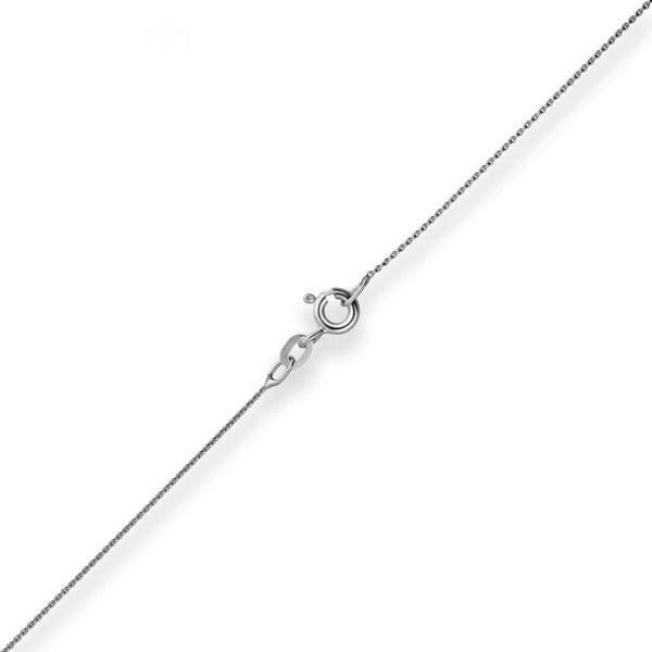 0.8mm Rund-Ankerkette aus 375 Weißgold 45cm