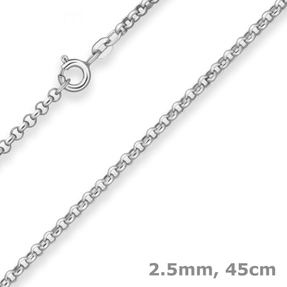 2,5mm Erbskette Silberkette Collier Halskette aus 925 Silber 45cm