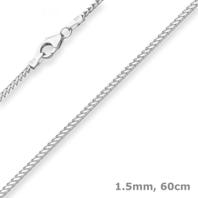 1,5mm Bingokette Silberkette Collier Halskette aus 925 Silber 60cm