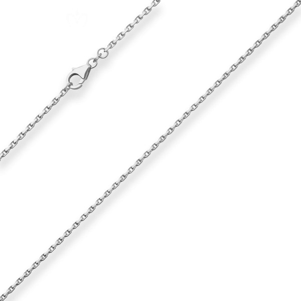 1.7mm Ankerkette diamantiert aus 925 Silber 80cm