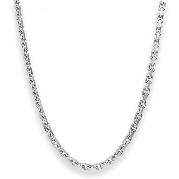 4mm Ankerkette diamantiert aus 750 Weißgold 45cm