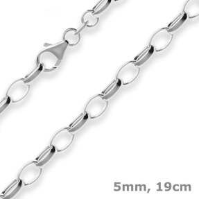 5mm Armband Erbskette Silberarmband Armschmuck aus 925 Silber 19cm