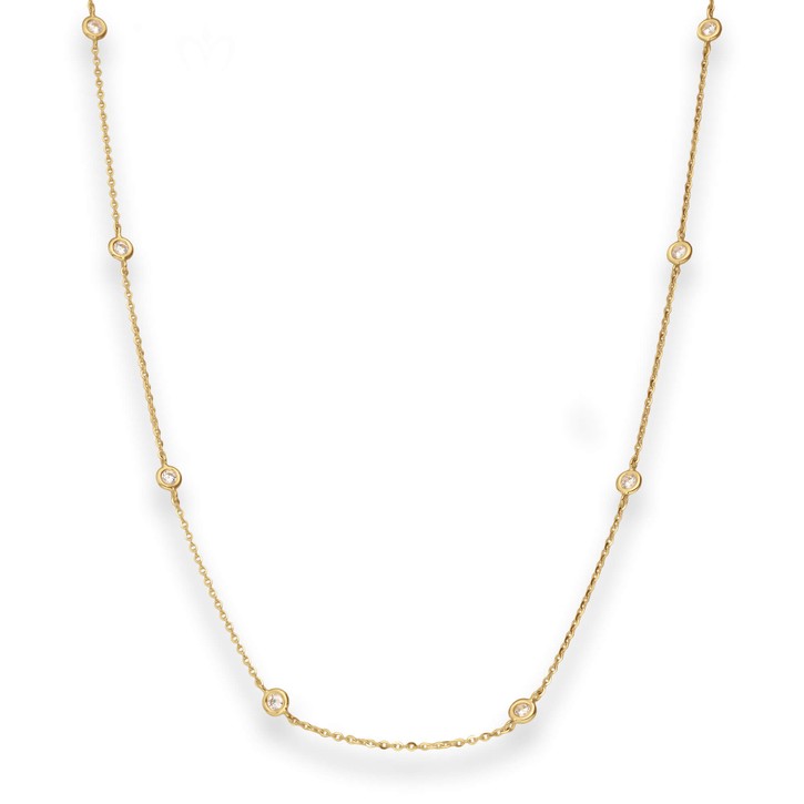 1.2mm Ankerkette diamantiert aus 750 Gelbgold 38cm