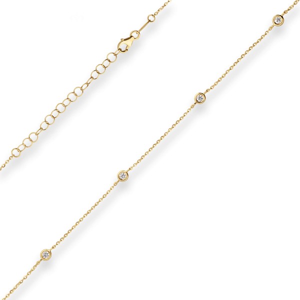 1.2mm Ankerkette diamantiert aus 750 Gelbgold 38cm