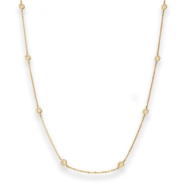 1.2mm Ankerkette diamantiert aus 750 Gelbgold 38cm