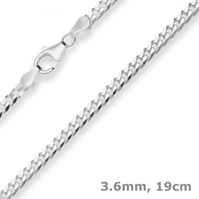 3,6mm Armband Panzerkette Silberarmband Armschmuck aus 925 Silber 19cm