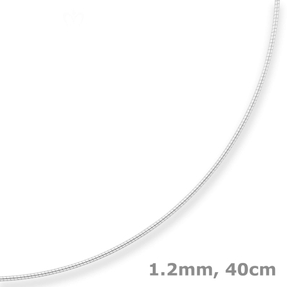 1,2mm Halsreif Omegareif Halskette aus 925 Silber 40cm