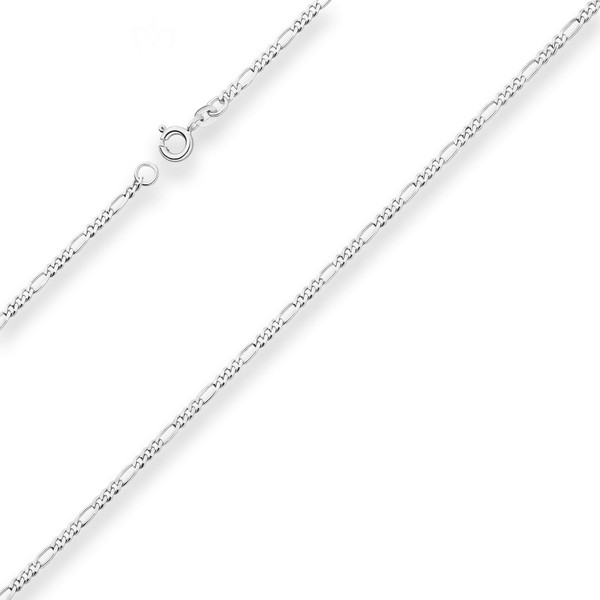 2.2mm Figarokette diamantiert aus 925 Silber 50cm