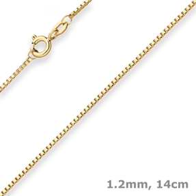 1,2mm Veneziakette Goldkette Collier Halskette aus 333 Gold Gelbgold 80cm