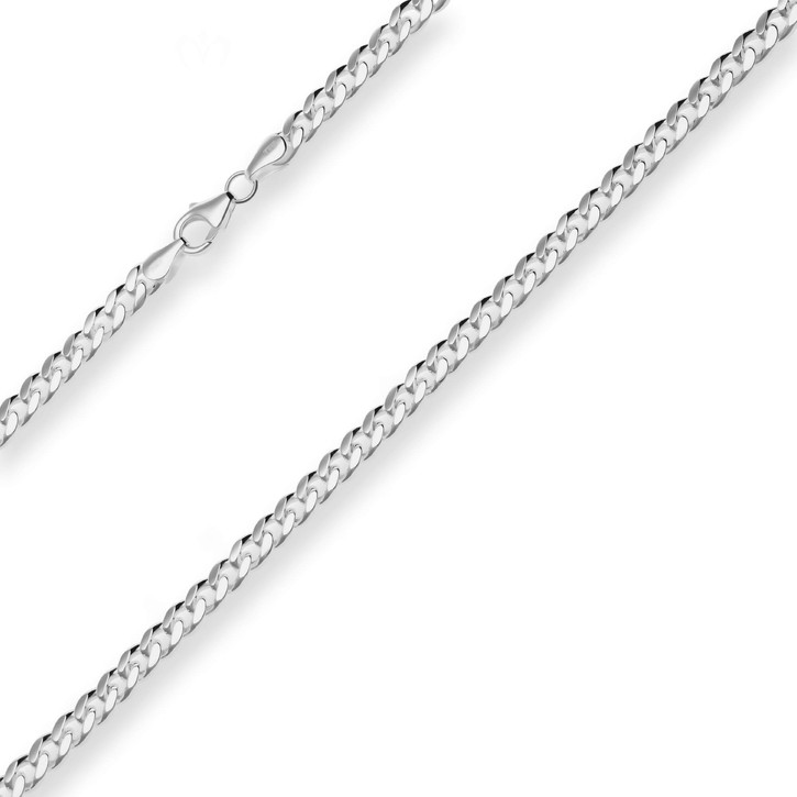 4.6mm Panzerkette oval diamantiert aus 925 Silber 60cm