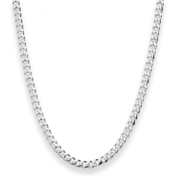 4.6mm Panzerkette oval diamantiert aus 925 Silber 60cm