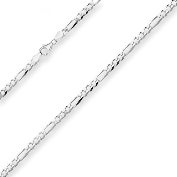 4.9mm Figarokette diamantiert aus 925 Silber 50cm