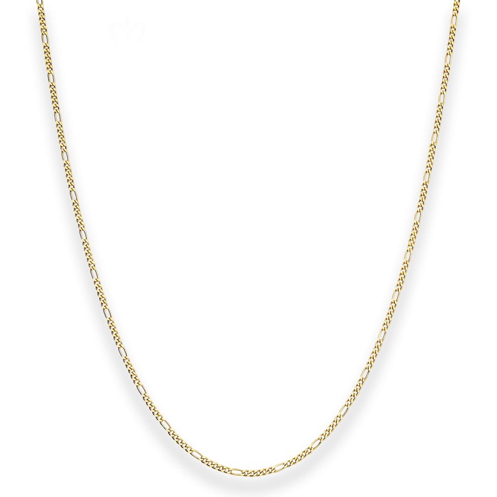 1.5mm Figarokette diamantiert aus 750 Gelbgold 40cm