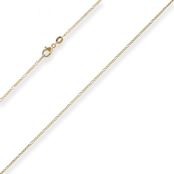 1.5mm Figarokette diamantiert aus 750 Gelbgold 40cm
