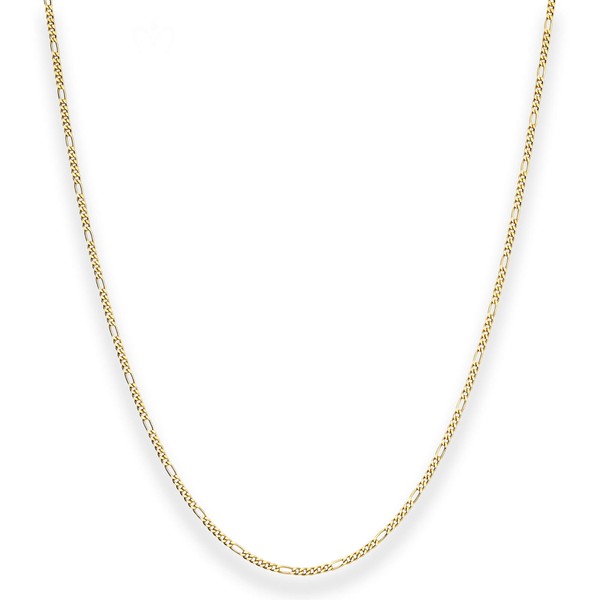 1.5mm Figarokette diamantiert aus 750 Gelbgold 40cm