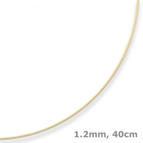 1,2mm Halsreif Omegareif Halskette aus 375 Gold Gelbgold 40cm
