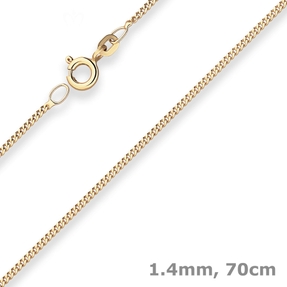 1,4mm Panzerkette Goldkette Collier Halskette aus 585 Gold Gelbgold 70cm