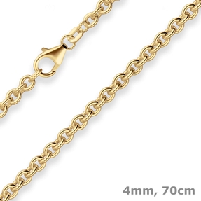 4mm Rund-Ankerkette Goldkette Collier Halskette aus 585 Gold Gelbgold 70cm