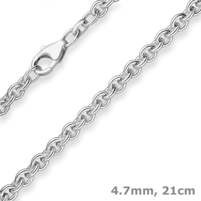 4,7mm Armband Rund-Ankerkette Silberarmband Armschmuck aus 925 Silber 21cm