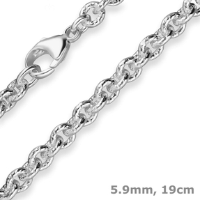 5,9mm Armband Ankerkette gerieft Silberarmband Armschmuck aus 925 Silber 19cm