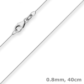 0,8mm Rund-Ankerkette Goldkette Collier Halskette aus 750 Gold Weißgold 40cm