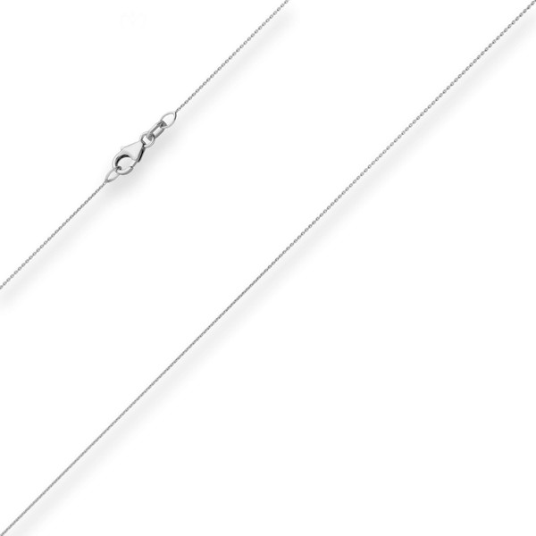 0.8mm Rund-Ankerkette aus 750 Weißgold 40cm