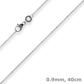 0,9mm Rund-Ankerkette Platinkette Collier Halskette aus 950 Platin 40cm