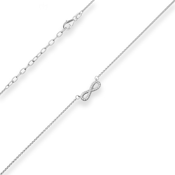 1.3mm Rund-Ankerkette Infinity aus 925 Silber 42cm