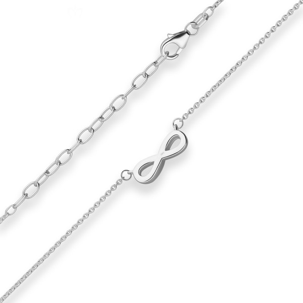 1.3mm Rund-Ankerkette Infinity aus 925 Silber 42cm