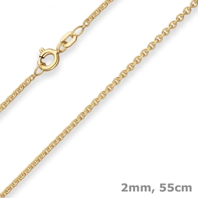 2mm Rund-Ankerkette Goldkette Collier Halskette aus 375 Gold Gelbgold 55cm 2mm Rund-Ankerkette Goldkette Collier Halskette aus 375 Gold Gelbgold 55cm