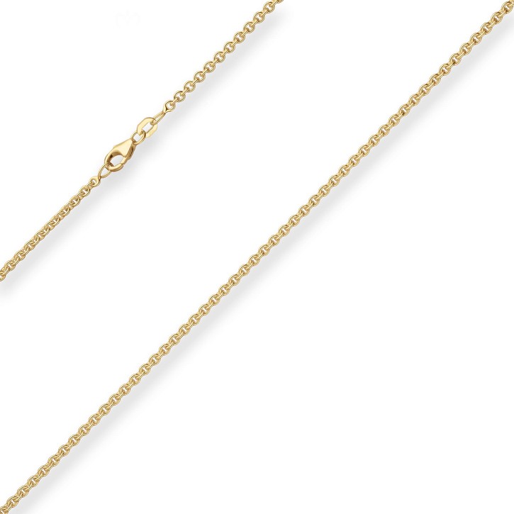 2.4mm Rund-Ankerkette aus 333 Gelbgold 50cm